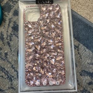 iPhone pro 11 jeweled pink phone case